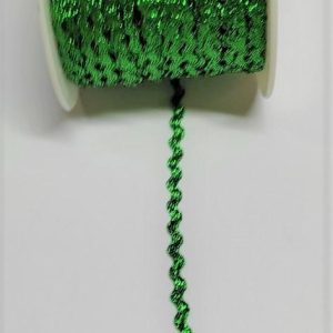 Fita Grega Metalizada Verde Fina