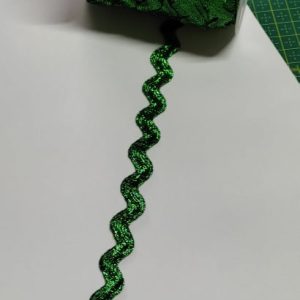 Fita Grega Metalizada Verde Larga