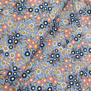 Tecido Azul com Flores