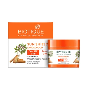 Biotique – FACE CREAM – Sun shield sandalwood 50+spf suncreen