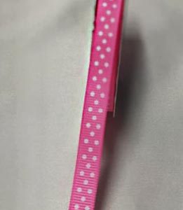 Fita Gorgurão Bolinhas Brancas fundo rosa