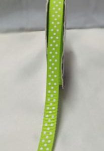 Fita Gorgurão Bolinhas Brancas fundo Verde Alface